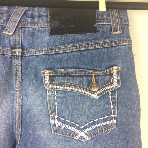 Panyc Denim Embroidered Flap Pocket Shorts Size 14 - Picture 3 of 6